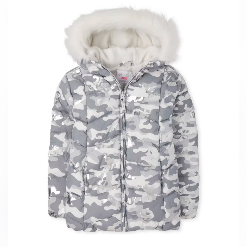Girls‎ Foil Camo Jacket Children Place Size 10/12